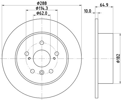 Hella Bremsscheibe [Hersteller-Nr. 8DD355109-051] für Lexus, Toyota von HELLA