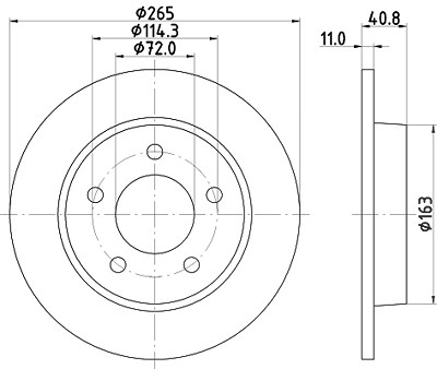 Hella Bremsscheibe [Hersteller-Nr. 8DD355110-901] für Mazda von HELLA