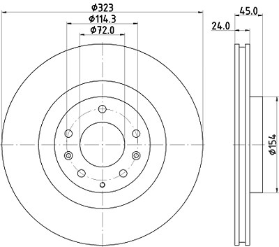 Hella Bremsscheibe [Hersteller-Nr. 8DD355115-201] für Mazda von HELLA