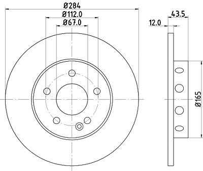 Hella Bremsscheibe [Hersteller-Nr. 8DD355102-951] für Mercedes-Benz von HELLA