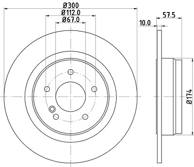 Hella Bremsscheibe [Hersteller-Nr. 8DD355114-211] für Mercedes-Benz von HELLA