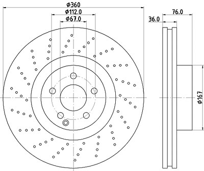 Hella Bremsscheibe [Hersteller-Nr. 8DD355110-181] für Mercedes-Benz von HELLA