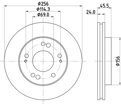 Hella Bremsscheibe [Hersteller-Nr. 8DD355103-311] für Mitsubishi von HELLA