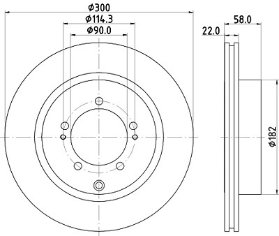 Hella Bremsscheibe [Hersteller-Nr. 8DD355114-911] für Mitsubishi von HELLA