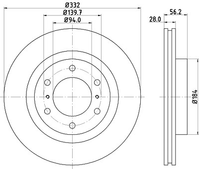 Hella Bremsscheibe Mitsubishi: Pajero IV 8DD355119-081 Hella Bremsscheibe Mitsubishi: Pajero IV 8DD355119-081 von HELLA