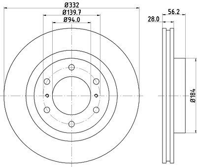 Hella Bremsscheibe [Hersteller-Nr. 8DD355119-081] für Mitsubishi von HELLA