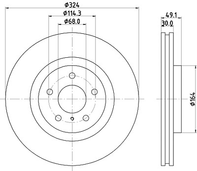 Hella Bremsscheibe [Hersteller-Nr. 8DD355120-271] für Infiniti, Nissan von HELLA