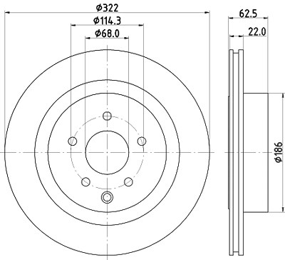 Hella Bremsscheibe [Hersteller-Nr. 8DD355120-551] für Infiniti, Nissan von HELLA