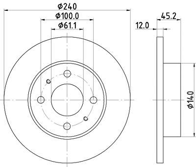 Hella Bremsscheibe [Hersteller-Nr. 8DD355102-291] für Nissan von HELLA