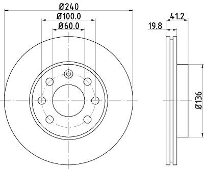 Hella Bremsscheibe [Hersteller-Nr. 8DD355108-331] für Opel, Vauxhall von HELLA
