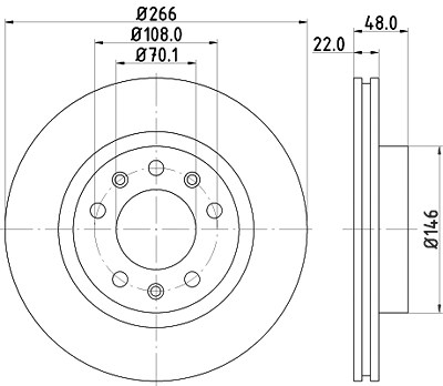 Hella Bremsscheibe [Hersteller-Nr. 8DD355120-541] für Peugeot von HELLA