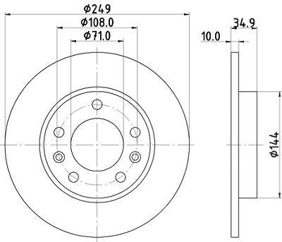 Hella Bremsscheibe [Hersteller-Nr. 8DD355120-581] für Peugeot von HELLA