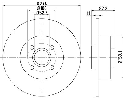 Hella Bremsscheibe [Hersteller-Nr. 8DD355112-211] für Renault von HELLA