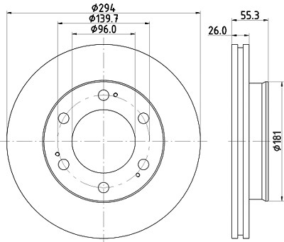 Hella Bremsscheibe [Hersteller-Nr. 8DD355117-161] für Daewoo, Ssangyong von HELLA