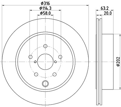 Hella Bremsscheibe [Hersteller-Nr. 8DD355118-451] für Subaru von HELLA