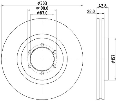 Hella Bremsscheibe Vorderachse Belüftet [Hersteller-Nr. 8DD355115-721] für Hyundai von HELLA