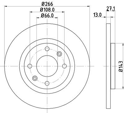 Hella Bremsscheibe Vorderachse Vol [Hersteller-Nr. 8DD355105-751] für Citroën, Peugeot von HELLA