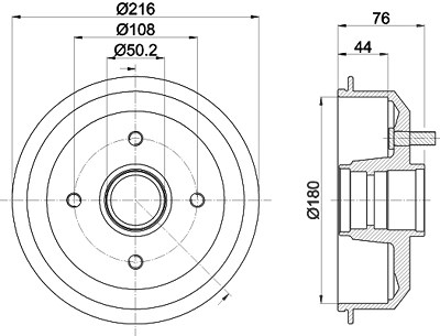 Hella Bremstrommel [Hersteller-Nr. 8DT355300-161] für Ford, Mazda von HELLA