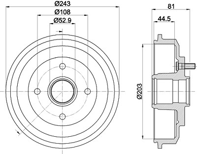 Hella Bremstrommel [Hersteller-Nr. 8DT355300-601] für Ford, Mazda von HELLA