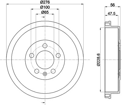 Hella Bremstrommel [Hersteller-Nr. 8DT355303-081] für Skoda, VW von HELLA