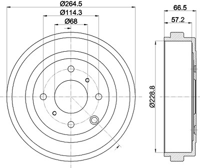 Hella Bremstrommel [Hersteller-Nr. 8DT355303-231] für Nissan von HELLA