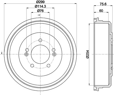 Hella Bremstrommel [Hersteller-Nr. 8DT355303-351] für Hyundai von HELLA