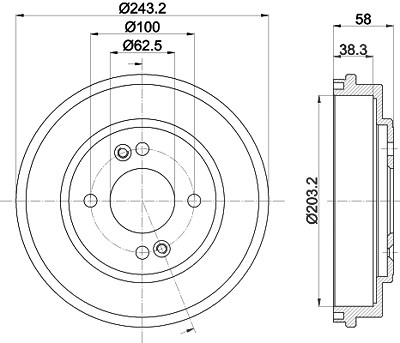 Hella Bremstrommel [Hersteller-Nr. 8DT355301-041] für Hyundai von HELLA