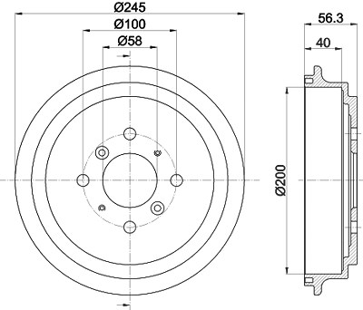 Hella Bremstrommel [Hersteller-Nr. 8DT355300-571] für Suzuki von HELLA