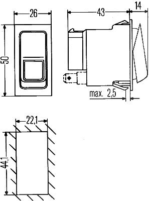 Hella Schalter [Hersteller-Nr. 6GM007832-221] von HELLA