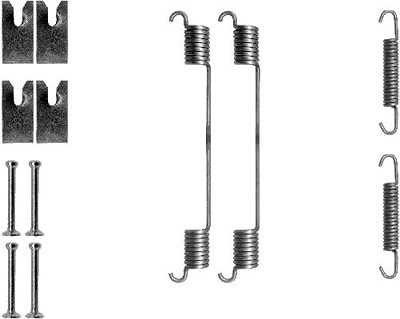 Hella Zubehörsatz, Bremsbacken [Hersteller-Nr. 8DZ355200-651] für Citroën, Fiat, Ford, German E Cars, Lancia, Opel, Peugeot von HELLA