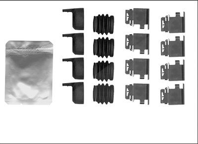 Hella Zubehörsatz, Scheibenbremsbelag [Hersteller-Nr. 8DZ355206-001] für Nissan, Opel, Renault, Vauxhall von HELLA