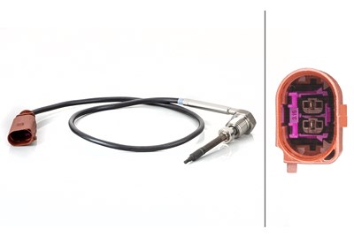Hella Sensor, Abgastemperatur [Hersteller-Nr. 6PT014494-691] für Audi, VW von HELLA