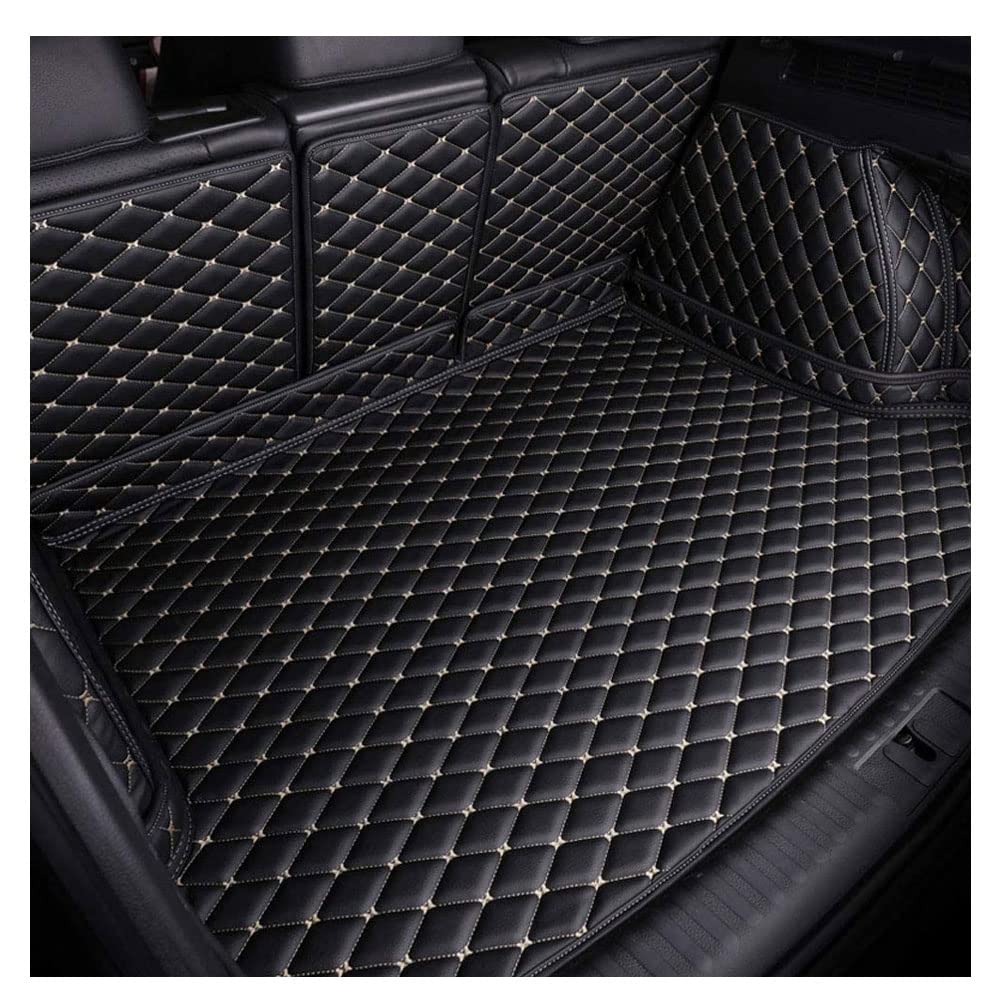 VollstäNdige Einkreisung Leder Kofferraummatte für Peugeot 3008 2013-2022, rutschfest Kratzfestem Auto Kofferraummatten Kofferraumschutz,B/Black Beige von HELMII
