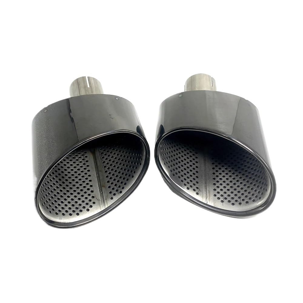 Auspuffblende 1 Paar Auto-Auspuffspitze, Schalldämpfer-Endrohr, 304-Edelstahl-Auspuffrohr Auspuff Endrohr(Black) von HEMODIAN