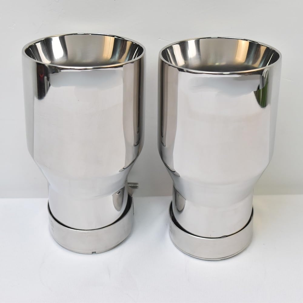 Auspuffblende 1 Stück Auto helles Auspuffendrohr Edelstahl abgeschrägte Kante Shinny Schalldämpferspitze Auspuff Endrohr(60-89mm) von HEMODIAN
