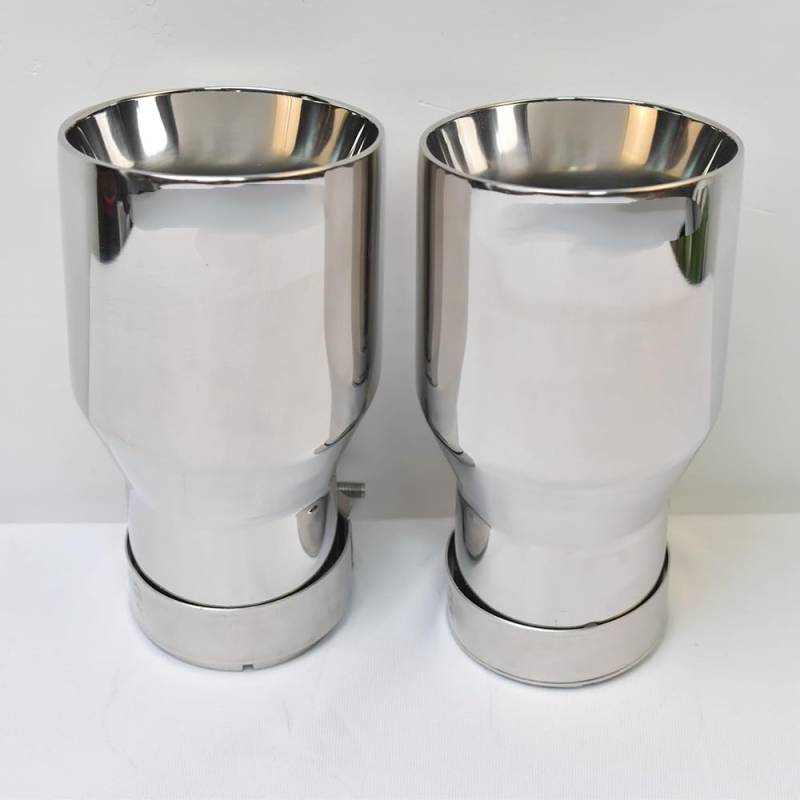 Auspuffblende 1 Stück Auto helles Auspuffendrohr Edelstahl abgeschrägte Kante Shinny Schalldämpferspitze Auspuff Endrohr(60-89mm) von HEMODIAN
