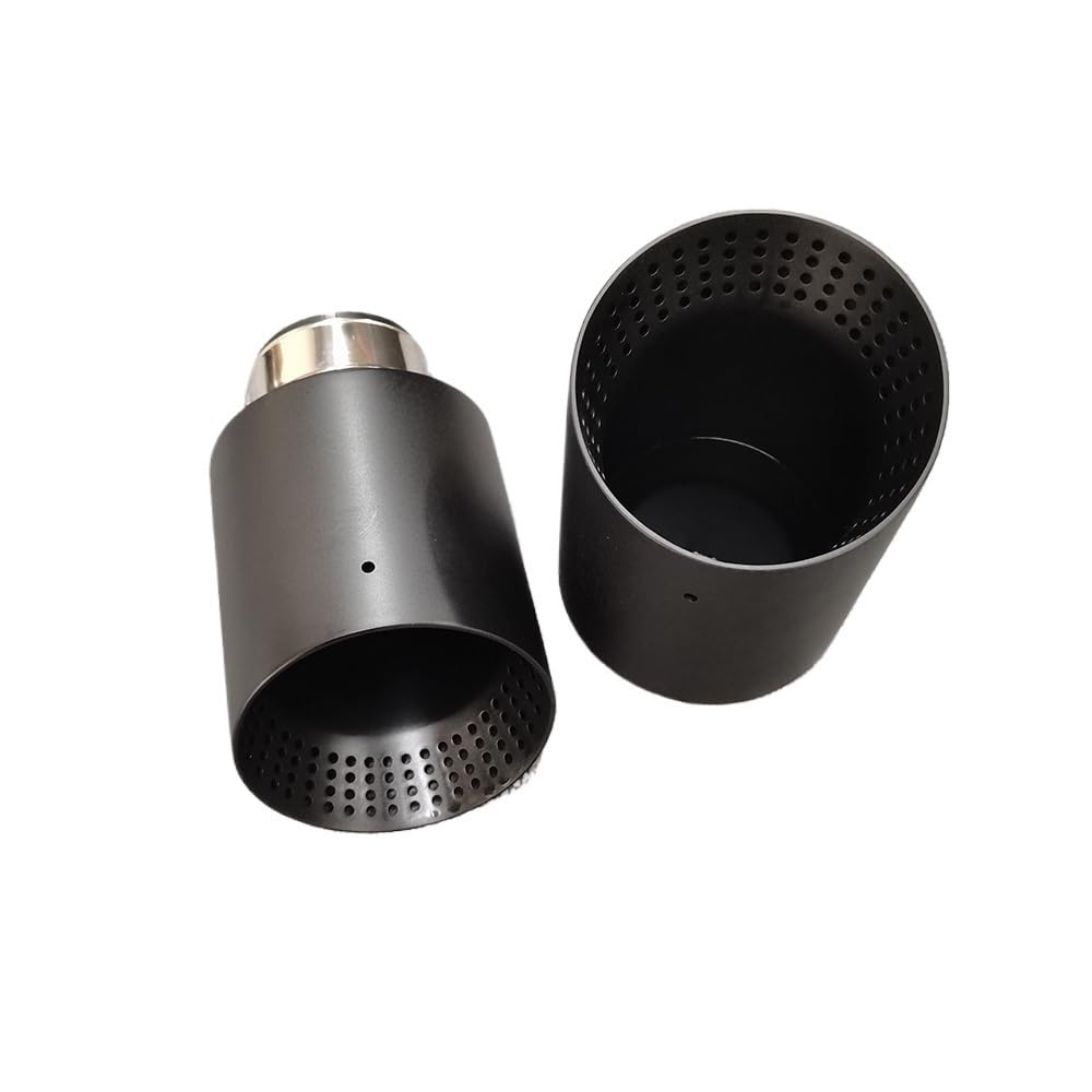 Auspuffblende 1 Stück mattschwarzes Edelstahl-Auto-Schalldämpfer-Spitzensystem-Rohr Universal-Auspuffspitze Auspuff Endrohr(57MM IN 89MM OUT) von HEMODIAN