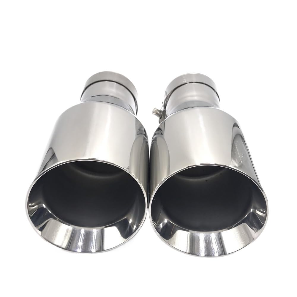 Auspuffblende 1 x Einlass (63 mm), Auslass (89 mm), Universal-Auspuffspitze/Schalldämpferrohr aus Edelstahl Auspuff Endrohr(IN 51mm-OUT 89mm) von HEMODIAN