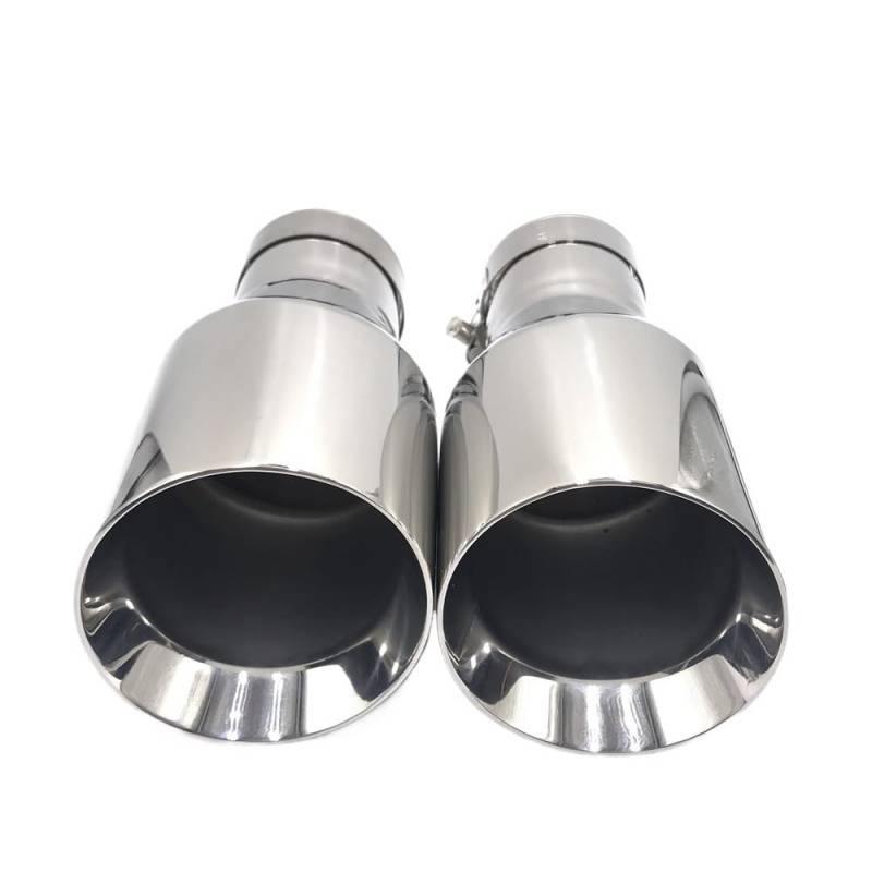 Auspuffblende 1 x Einlass (63 mm), Auslass (89 mm), Universal-Auspuffspitze/Schalldämpferrohr aus Edelstahl Auspuff Endrohr(IN 57mm-OUT 89mm) von HEMODIAN