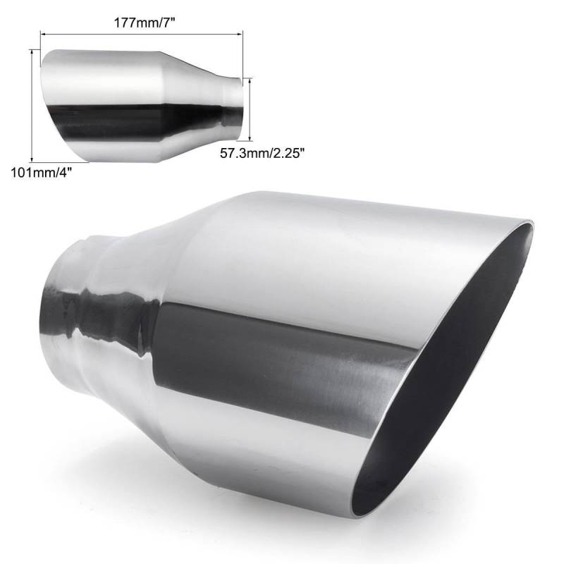 Auspuffblende 57mm-101mm Edelstahl Auto Auspuffrohr Doppelwandige Schalldämpferspitze Auspuffanlage Universal Auspuff Endrohr von HEMODIAN