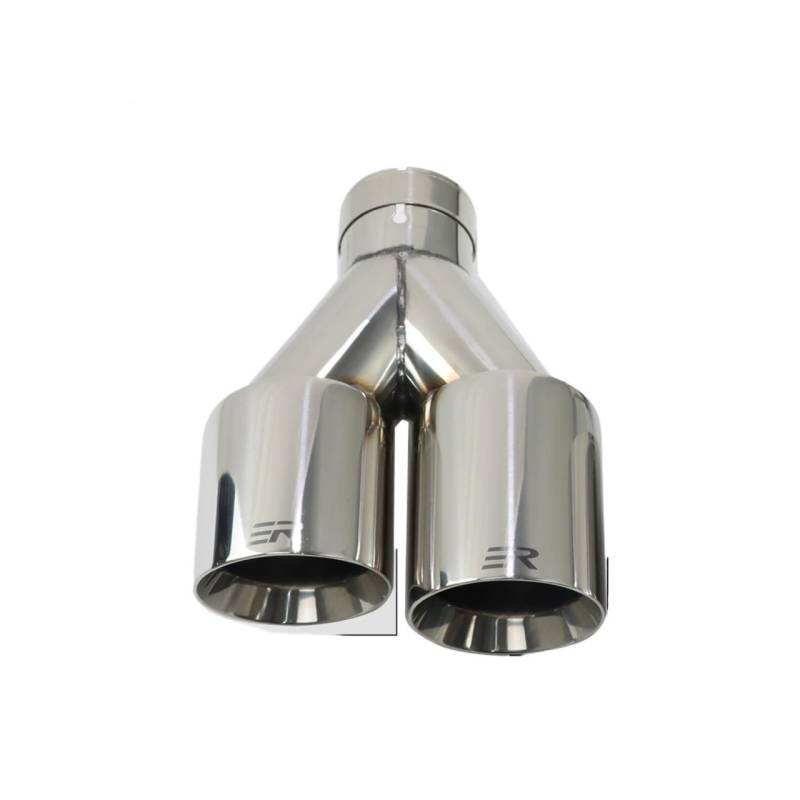 Auspuffblende Auspuffspitze Auto modifizieren Doppelauslass Auspuffrohr Düsendekoration Edelstahl Endrohre Schalldämpfer Auspuff Endrohr(Left In51-Out 101mm) von HEMODIAN