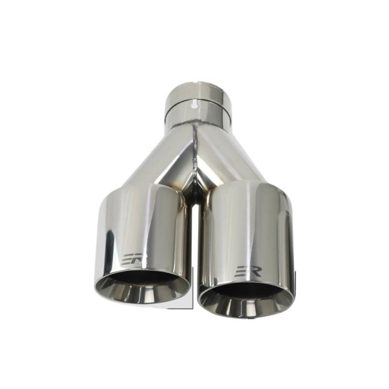Auspuffblende Auspuffspitze Auto modifizieren Doppelauslass Auspuffrohr Düsendekoration Edelstahl Endrohre Schalldämpfer Auspuff Endrohr(Left In51-Out 76mm) von HEMODIAN