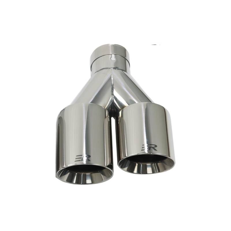 Auspuffblende Auspuffspitze Auto modifizieren Doppelauslass Auspuffrohr Düsendekoration Edelstahl Endrohre Schalldämpfer Auspuff Endrohr(Right In63-Out 101mm) von HEMODIAN
