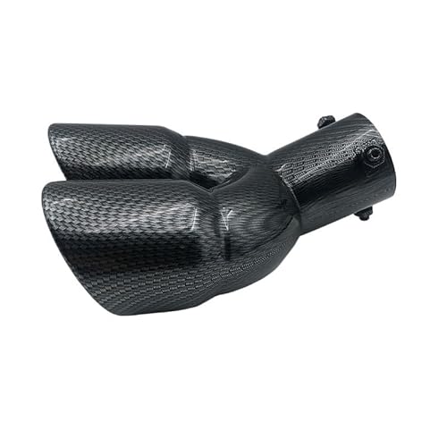 Auspuffblende Auto-Auspuffrohr, universeller Doppelauslass, Auto-Schalldämpferspitze, Edelstahl, Chrom, Silber, Heckschalldämpferspitze, Heckkehle Auspuff Endrohr(Carbon bent) von HEMODIAN