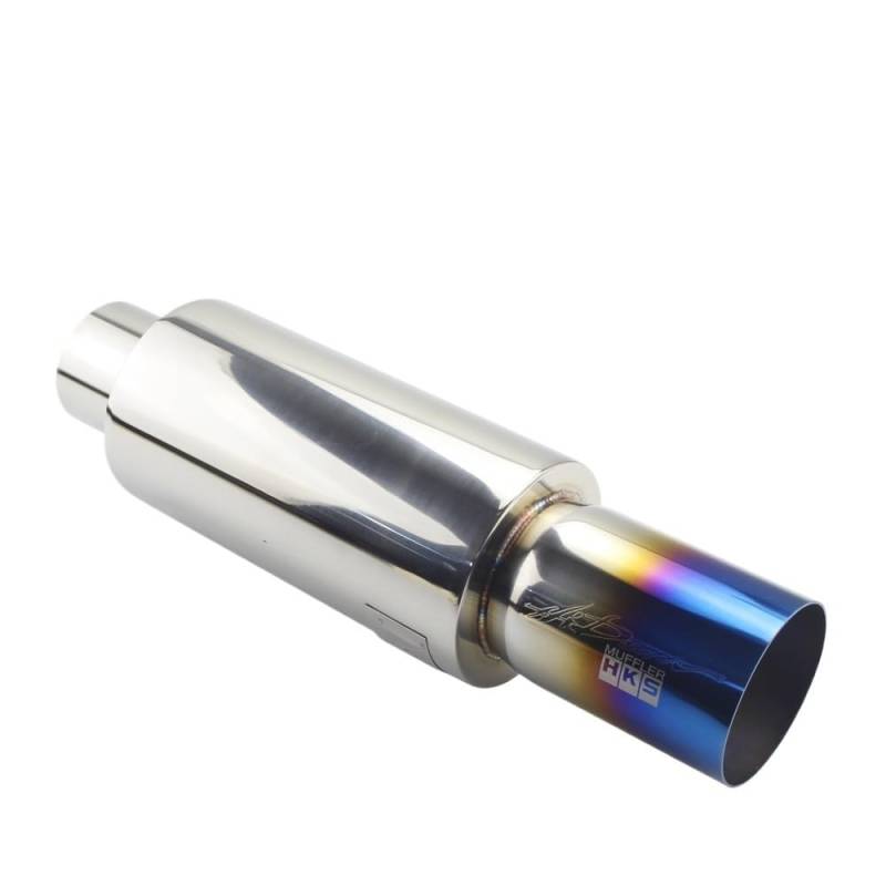 Auspuffblende Auto-Auspuffrohr-Schalldämpfer, Heck, universelle Edelstahl-Auspuffanlagen, Racing-Schalldämpfer, Blau, Silber Auspuff Endrohr(Blue 51MM) von HEMODIAN