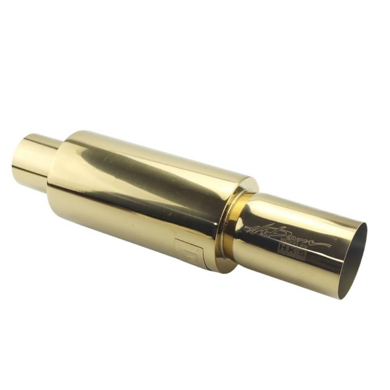 Auspuffblende Auto-Auspuffrohr-Schalldämpfer, Heck, universelle Edelstahl-Auspuffanlagen, Racing-Schalldämpfer, Blau, Silber Auspuff Endrohr(Golden 57MM) von HEMODIAN