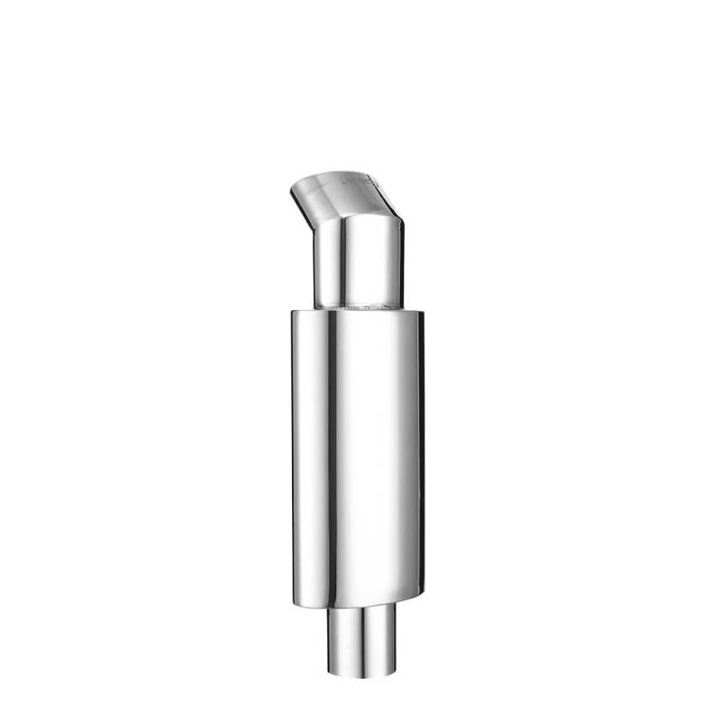 Auspuffblende Auto Auspuffrohr Schalldämpfer Schwanz Universal Oval Edelstahl 51 57 63mm Blau Silber Auspuffanlage Schalldämpfer Sport Auspuff Endrohr(Curved silver 57MM) von HEMODIAN