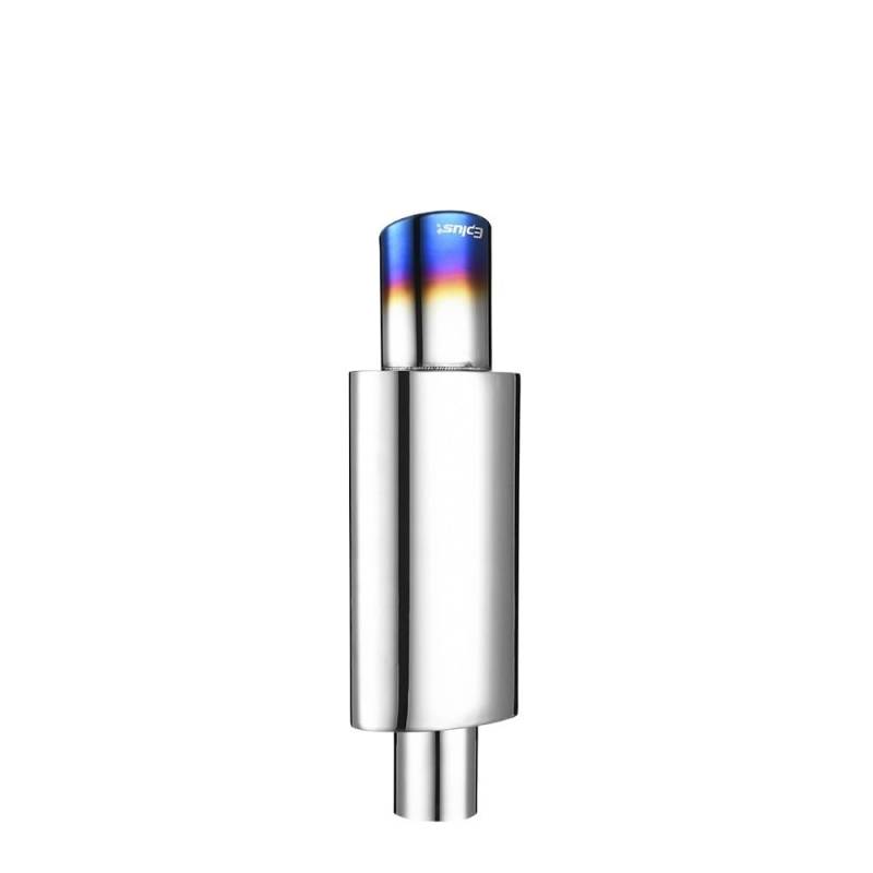 Auspuffblende Auto Auspuffrohr Schalldämpfer Schwanz Universal Oval Edelstahl 51 57 63mm Blau Silber Auspuffanlage Schalldämpfer Sport Auspuff Endrohr(Straight blue 51MM) von HEMODIAN