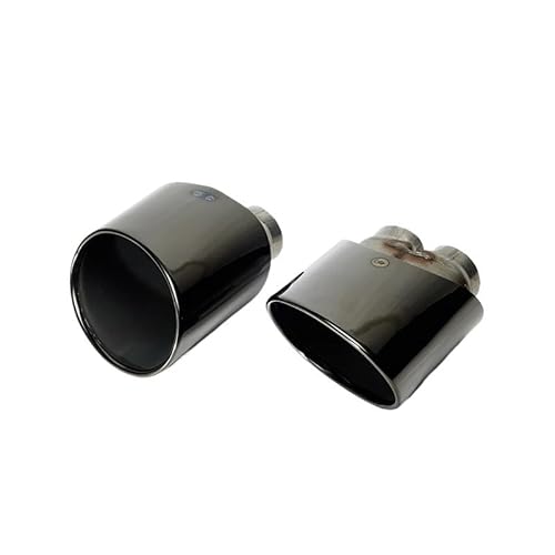 Auspuffblende Autozubehör Auspuffspitze Doppelte innere Schalldämpferspitze Auspuff Endrohr(Black) von HEMODIAN