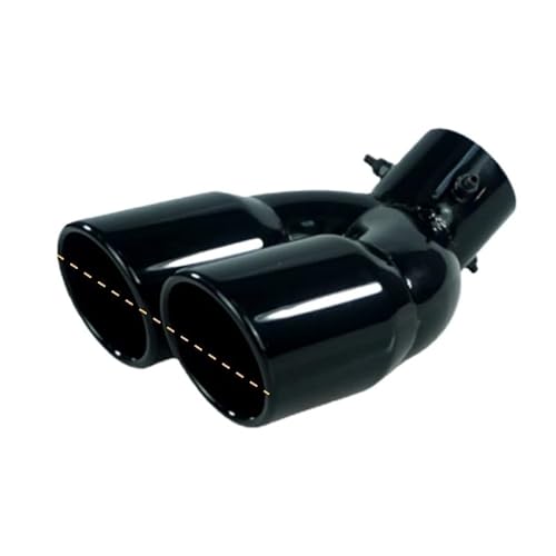 Auspuffblende Universal Auto Auspuff Spitze Edelstahl Auto Schalldämpfer Endrohr Auto Zubehör Ersatzteile Abgasanlagen Schalldämpfer Auspuff Endrohr(Bend Black) von HEMODIAN